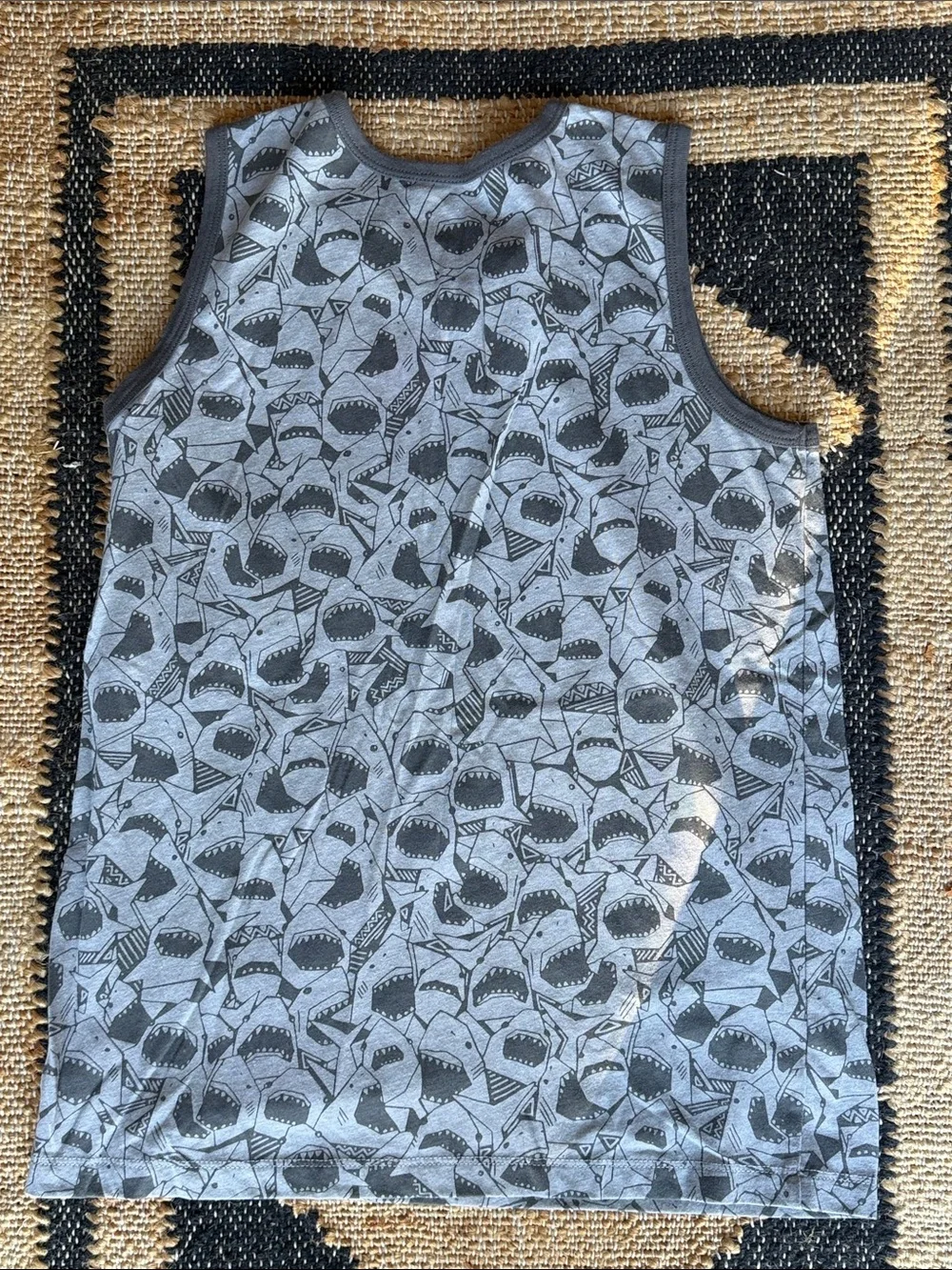 🦈 OshKosh B'gosh Boys' Gray Shark Pocket Tank Top - 14